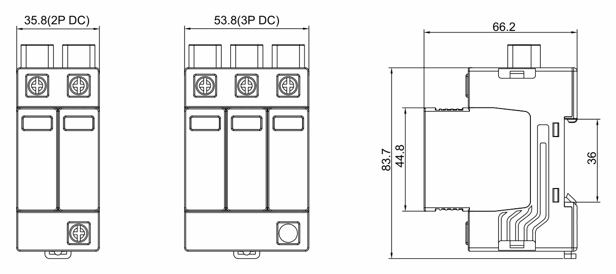 PV DC Surge Protective Device KNY2-40PV dimensions